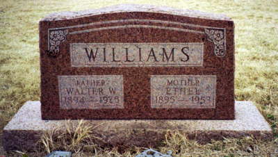 Walter Worth & Ethel Williams Grave Marker
